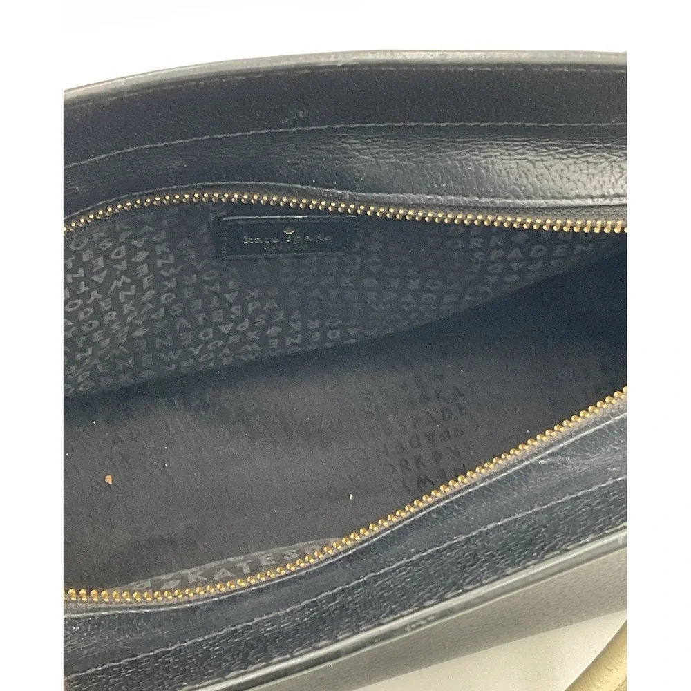 Kate Spade New York Grove Street Caley Leather Satchel, Black&White With Wallet
